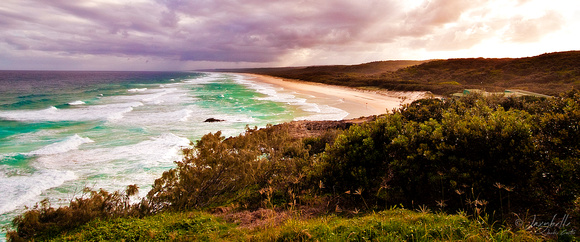 101122 Stradbroke Island  Beach view from Point Lookout Panorama